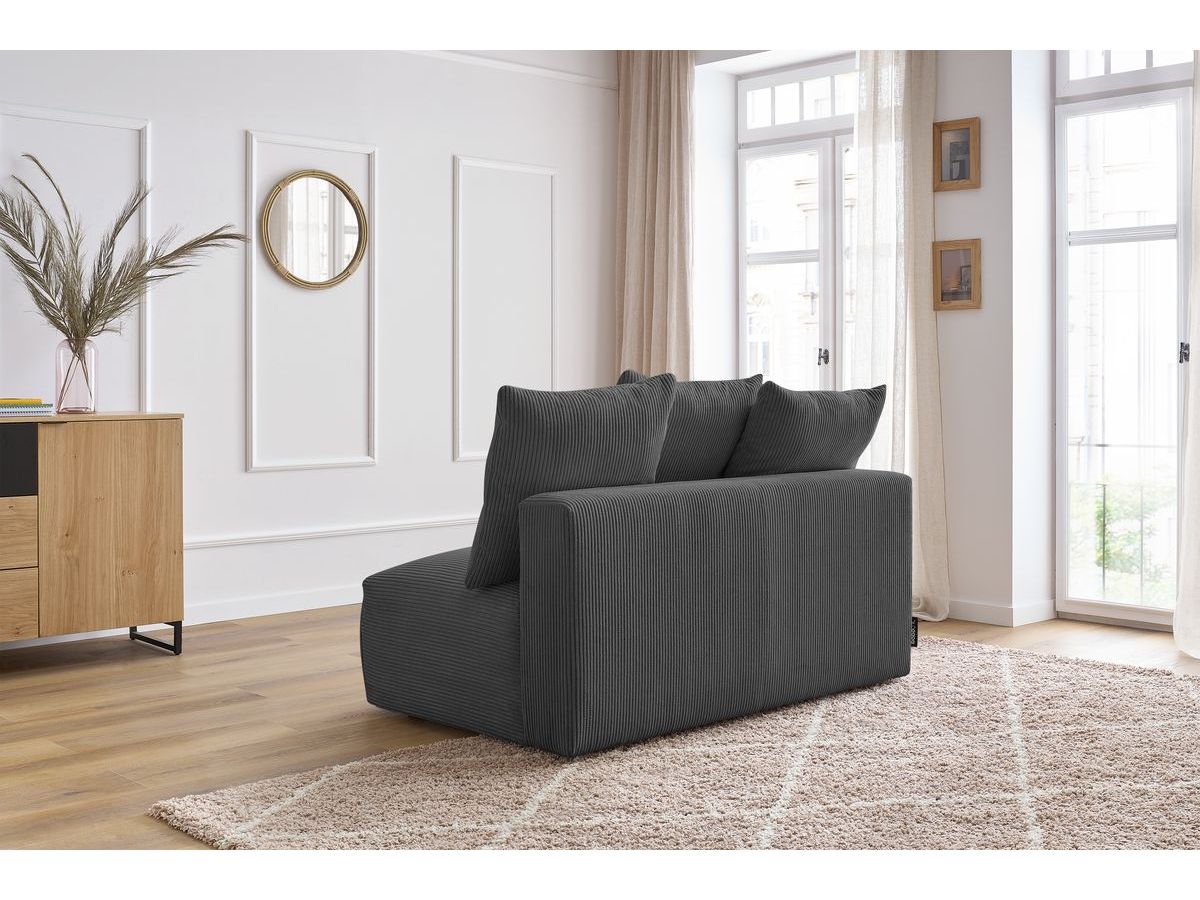 Bobochic Voltaire Sofamodul 2-Sitzer 142 × 100 cm Cordsamt Dunkelgrau
