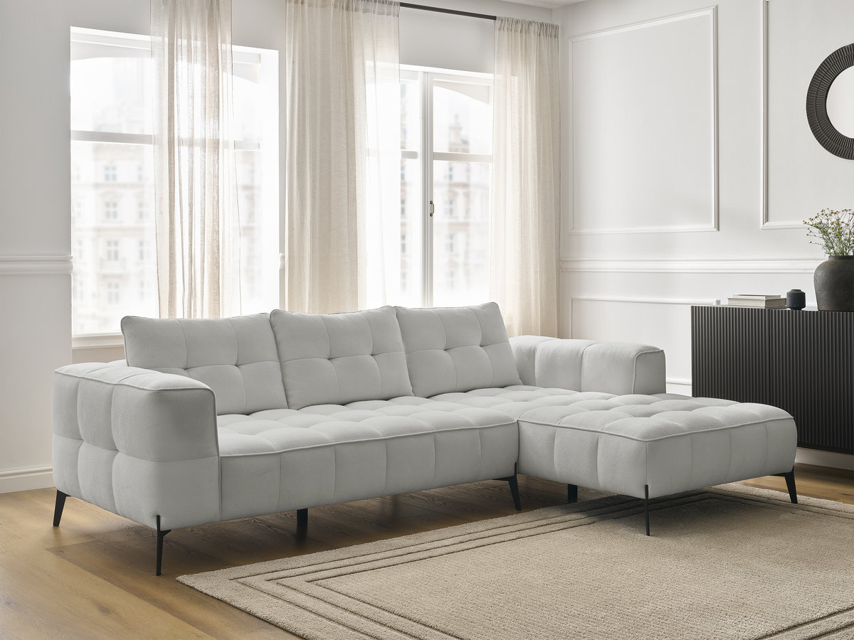 Bobochic Anis Ecksofa Strukturstoff Hellgrau Ecke rechts