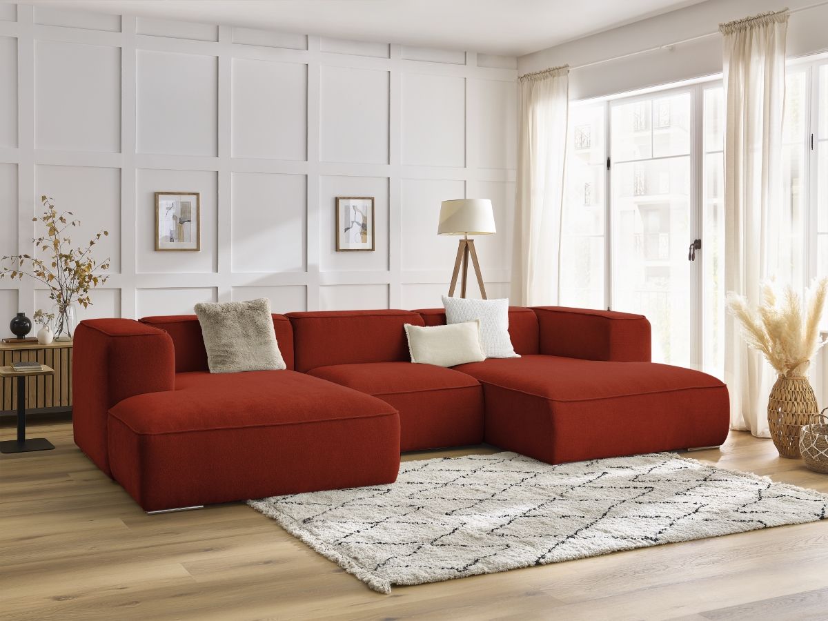 Bobochic Zephyr Wohnlandschaft Strukturstoff Orange