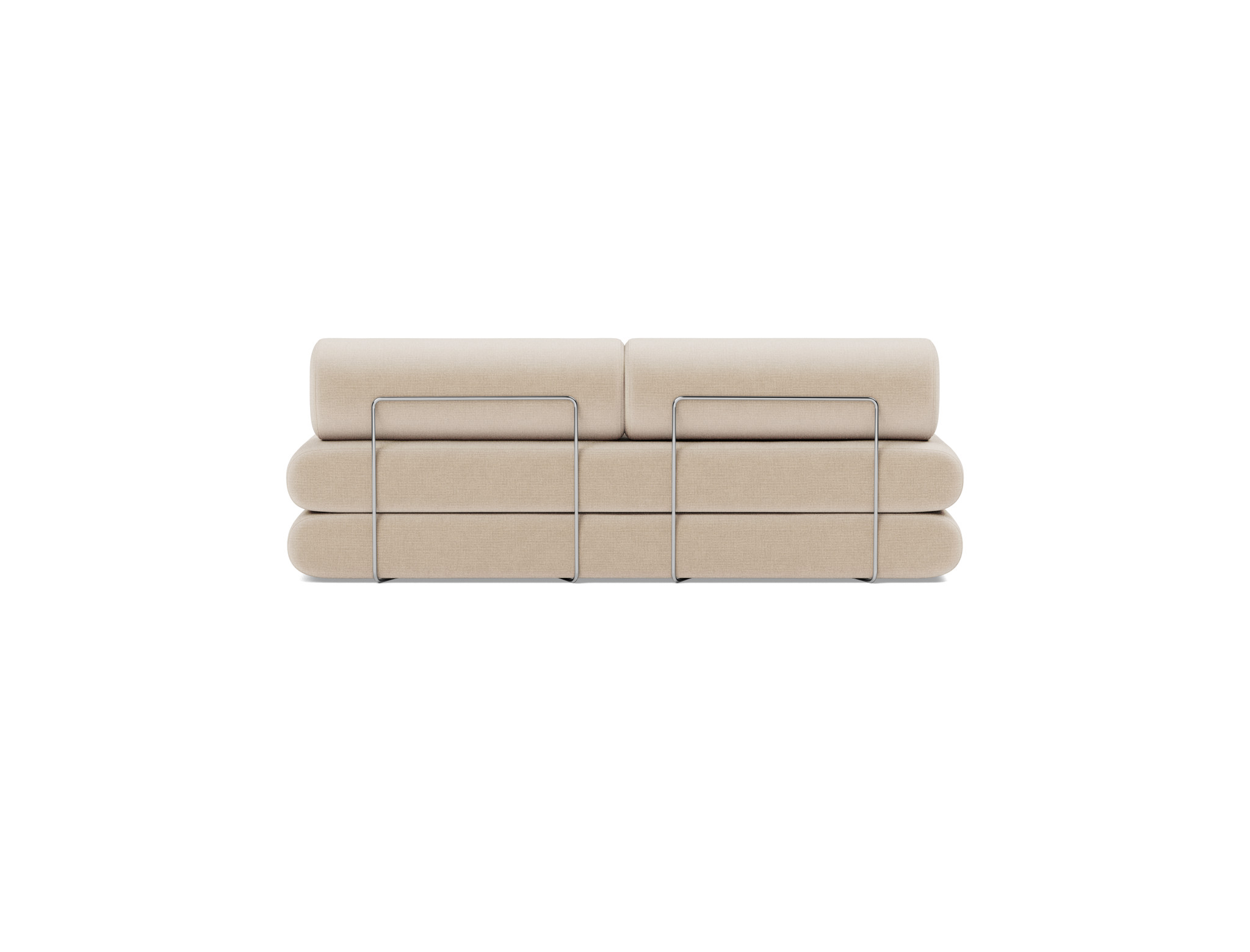 Tagesbett Circlus mit Rückenrollen Chenille Esina 410-Almond-Beige