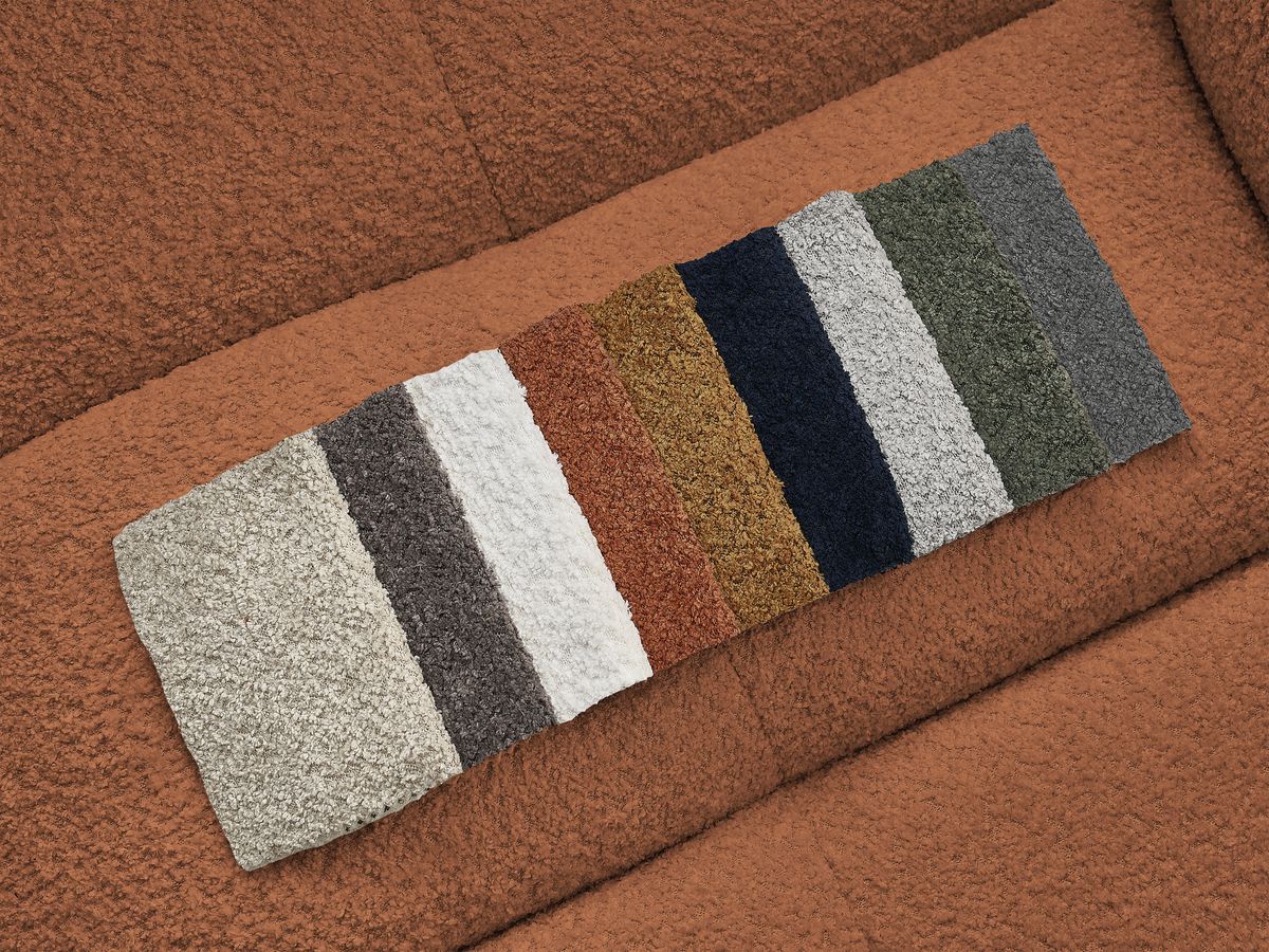 Bobochic Cloud Schlafsofa 3-Sitzer Bouclé-Stoff Orange