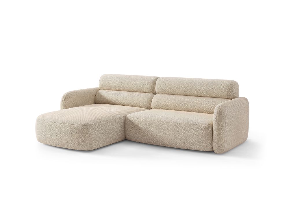 Cosmopolitan Design Ecksofa Malmo 3-Sitzer Strukturierter Stoff Scott Beige Links