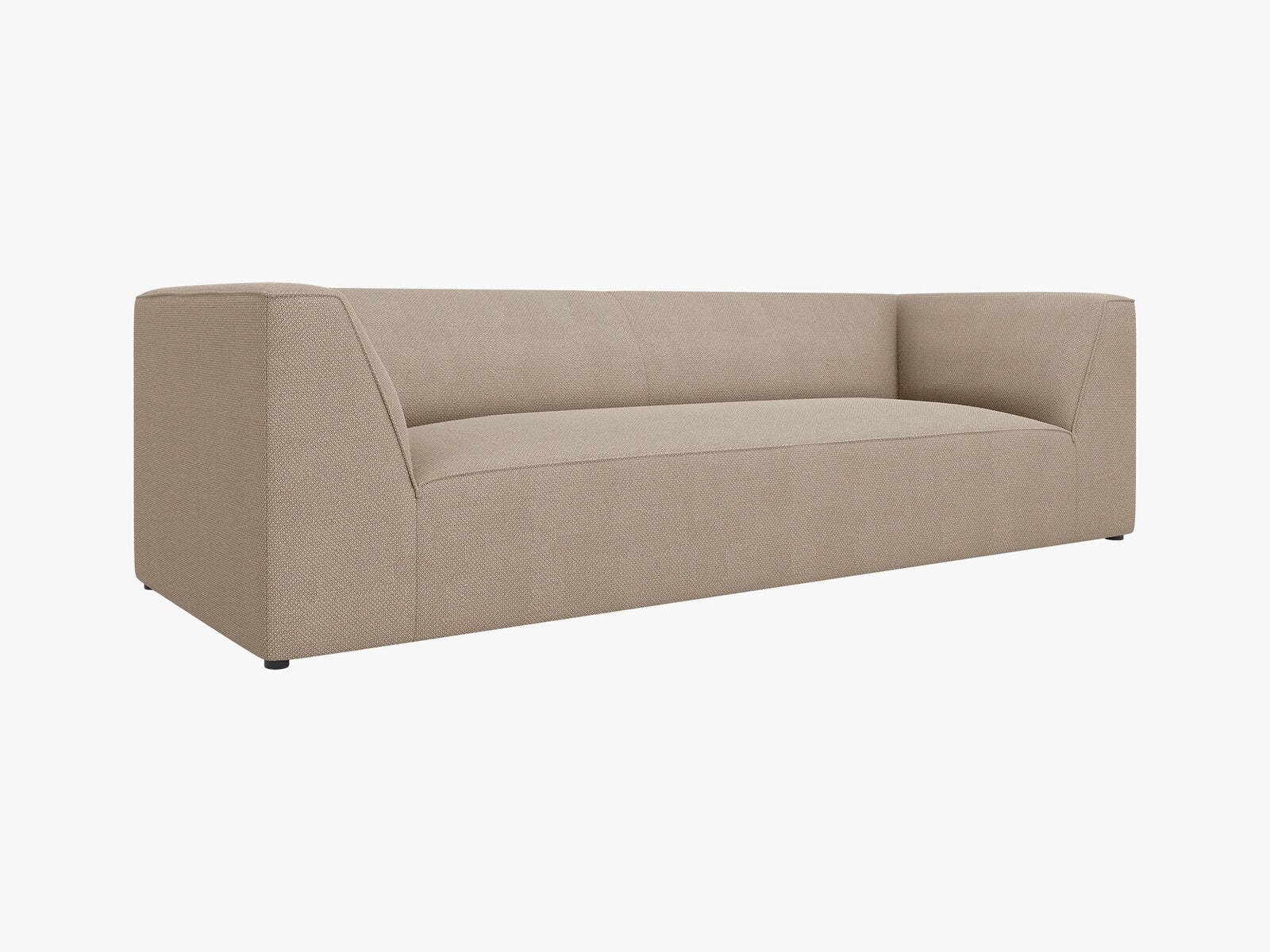 Micadoni Sofa Ruby 3-Sitzer Strukturierter Stoff Ottawa Dunkelbeige