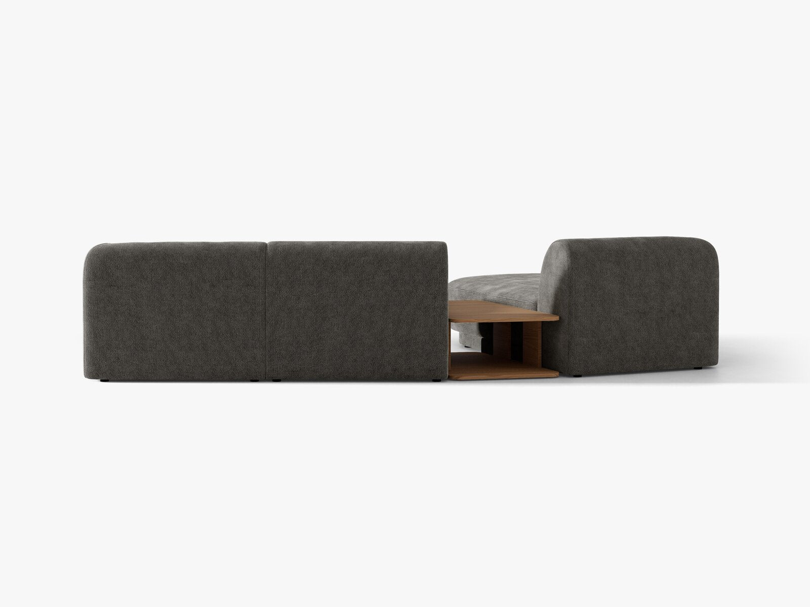 Micadoni Modulares Sofa Miley mit Recamiere 3-Sitzer Links Chenille Haga Grau