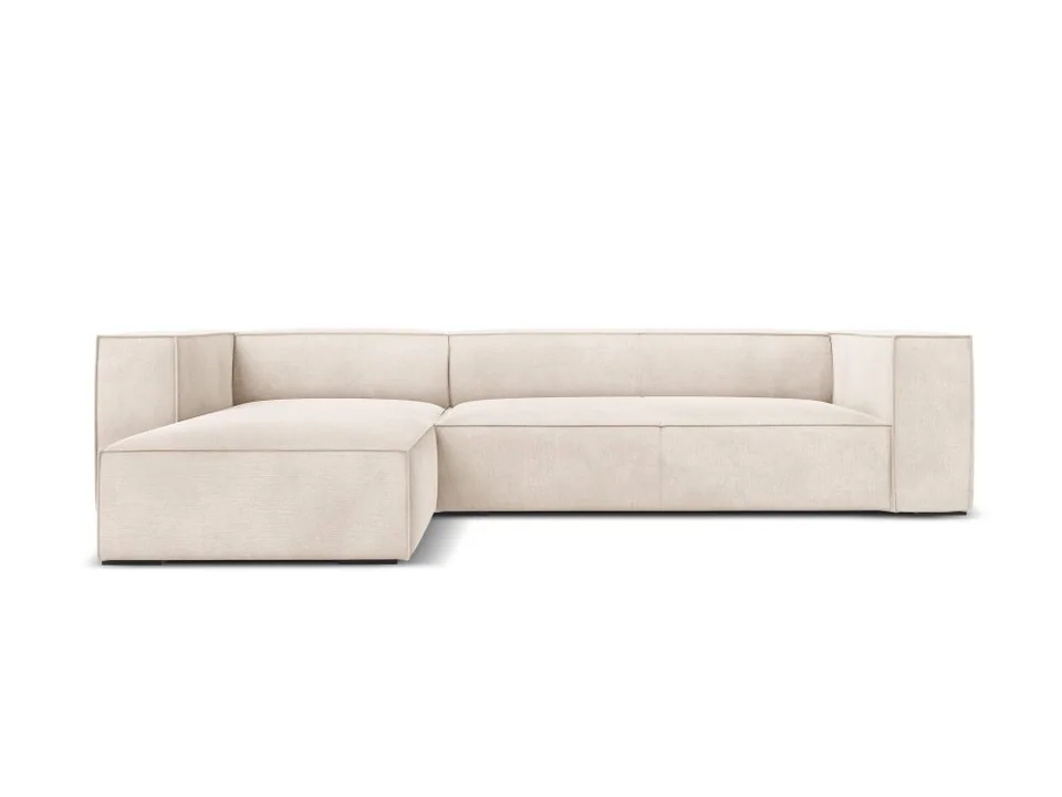 Cosmopolitan Design Ecksofa Turin 5-Sitzer Strukturierter Stoff Rosario Helles Beige Links