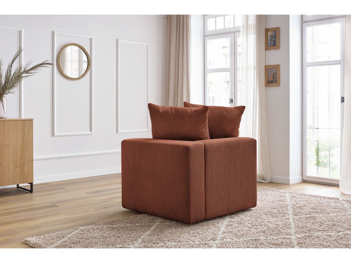 Bobochic Voltaire Eckmodul Cordsamt Orange Ecke rechts