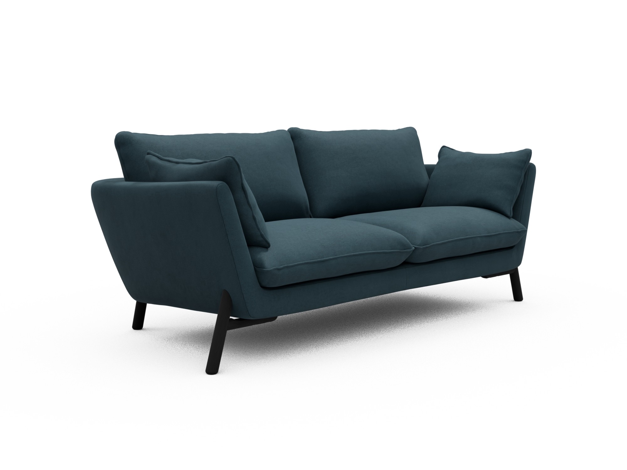 Skandi Home Sofa Emil 2-Sitzer Beinfarbe Eiche Schwarz Satya-Indigo moebelfaktor