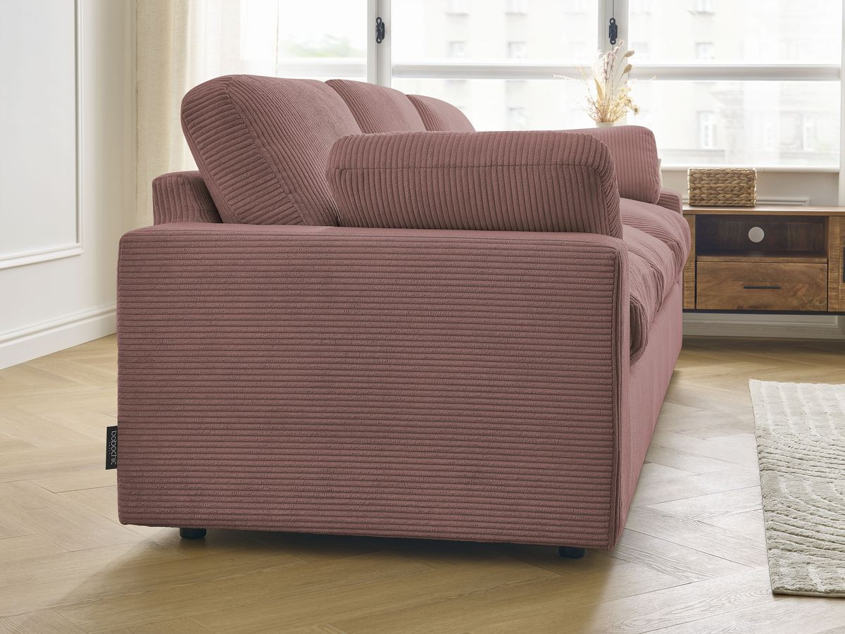 Bobochic Belair Sofa 3-Sitzer 250 × 93 cm Cordsamt Rosa