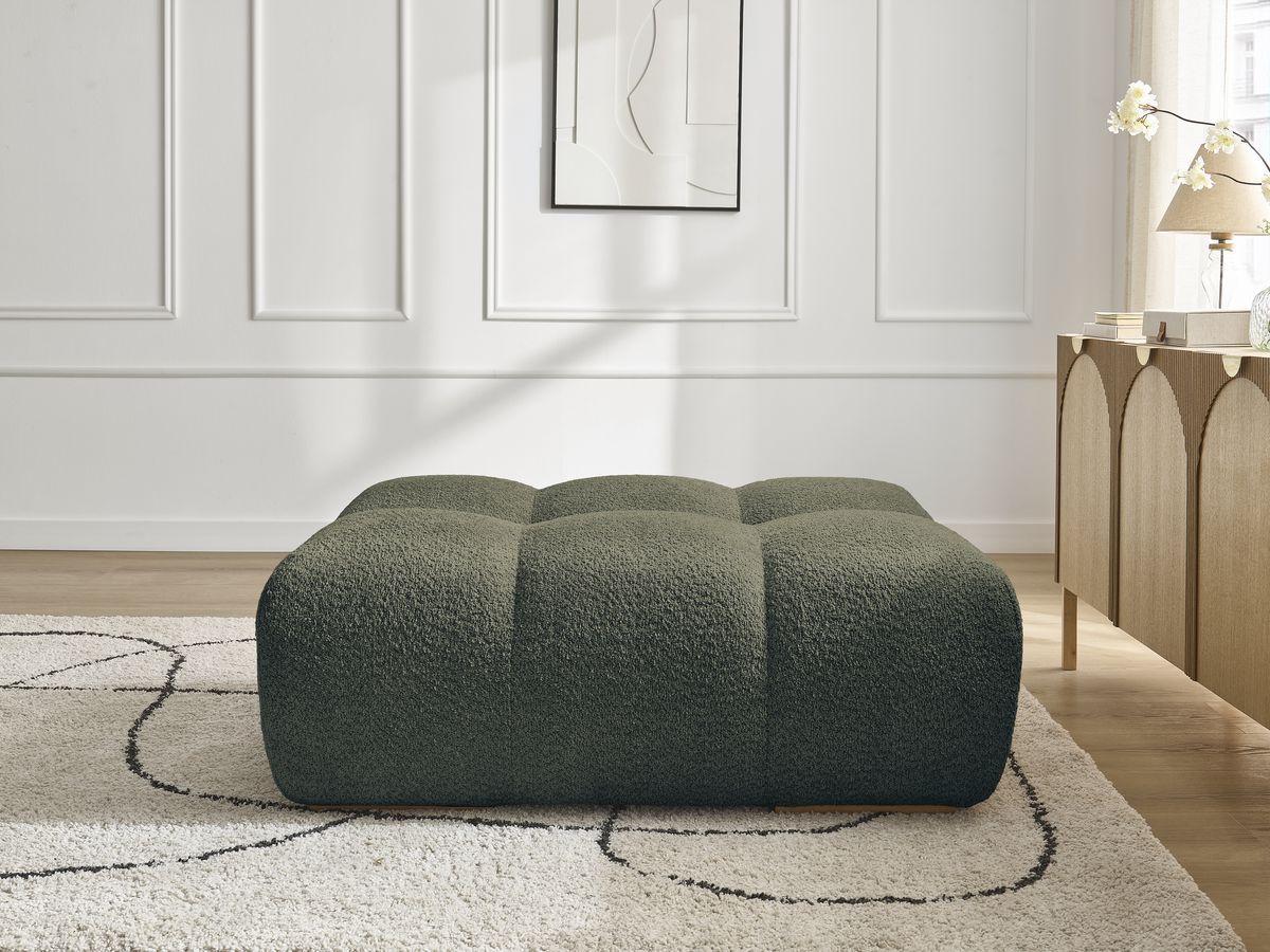 Bobochic Anakin Pouf Bouclé-Stoff Grün