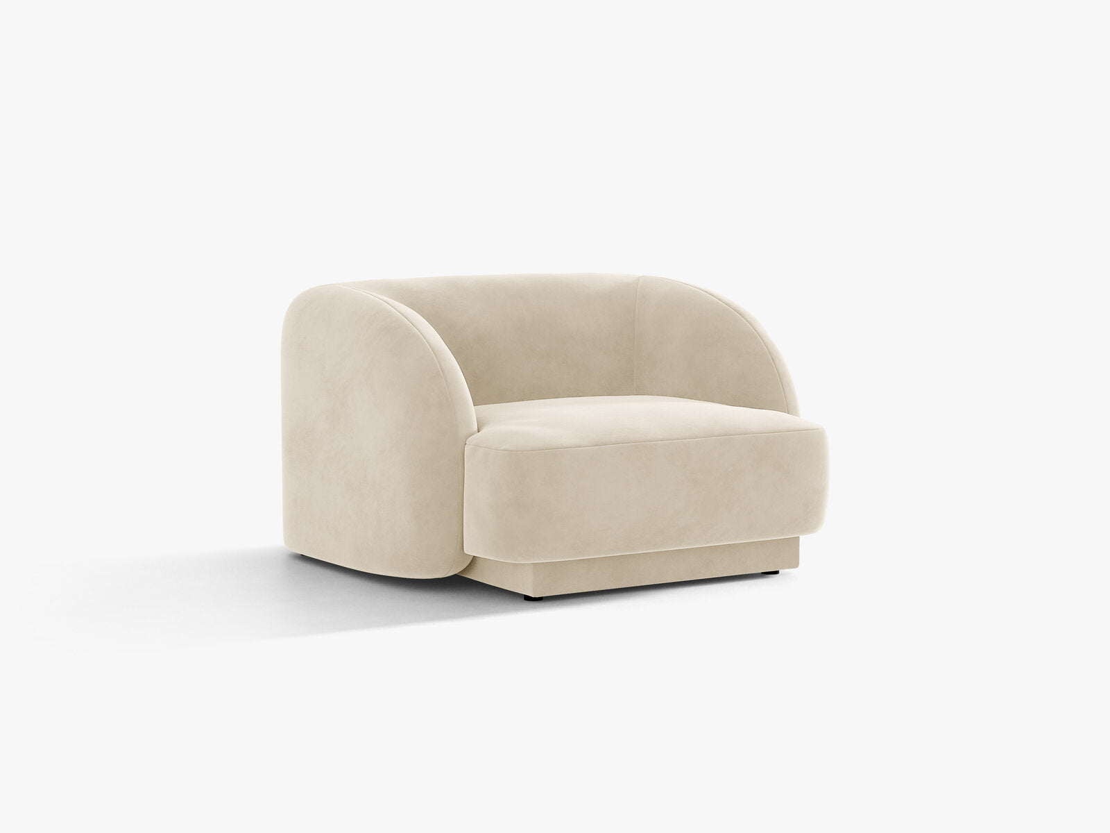 Micadoni Sessel Miley 1-Sitzer Samt Venus Helles Beige