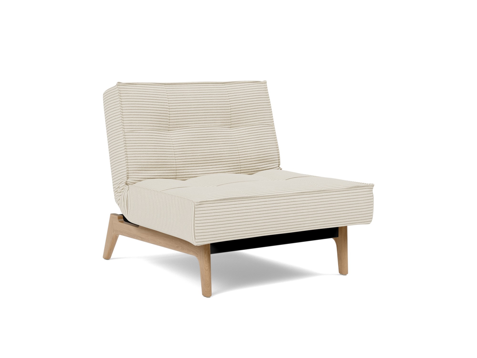 Sessel Splitback Kord Corduroy 594-Ivory Beine Eiche
