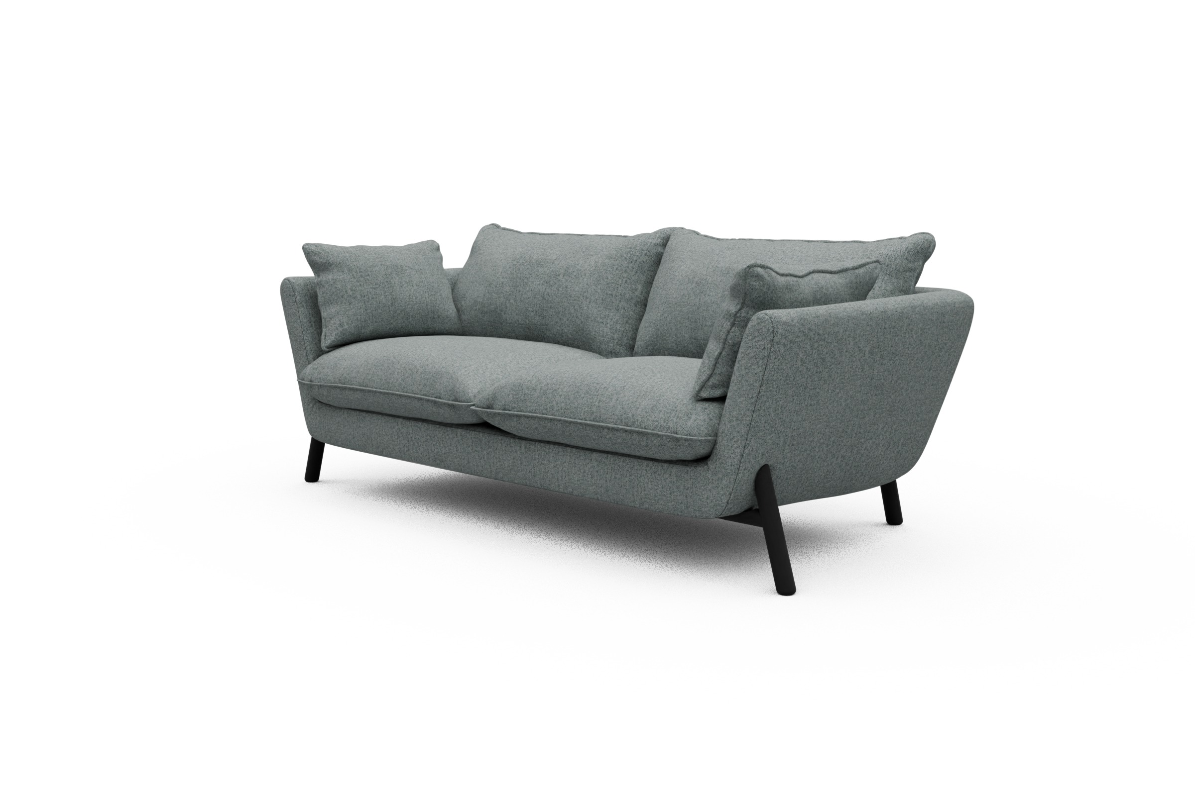Sofa Emil PREMIUM 2-Sitzer Beinfarbe Eiche Schwarz Casone-Light-Mixed-Green