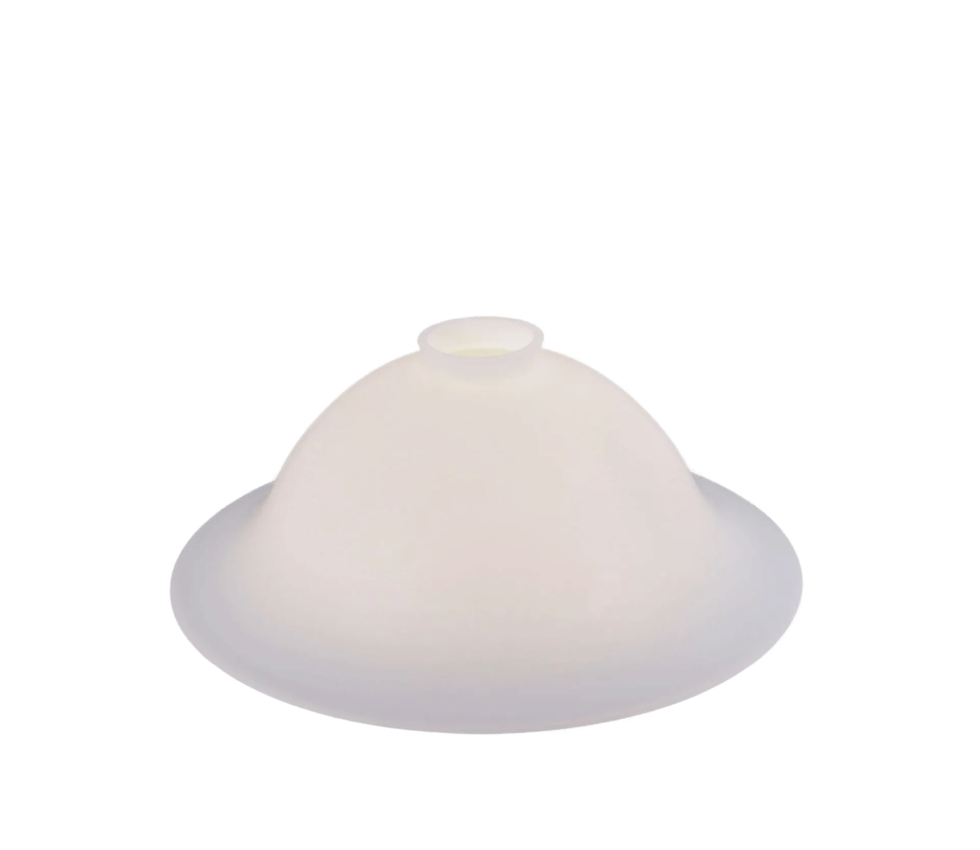 Berliner Messinglampen Glasschirm Nr. 38 Glockenform, Opalglas weiß satiniert