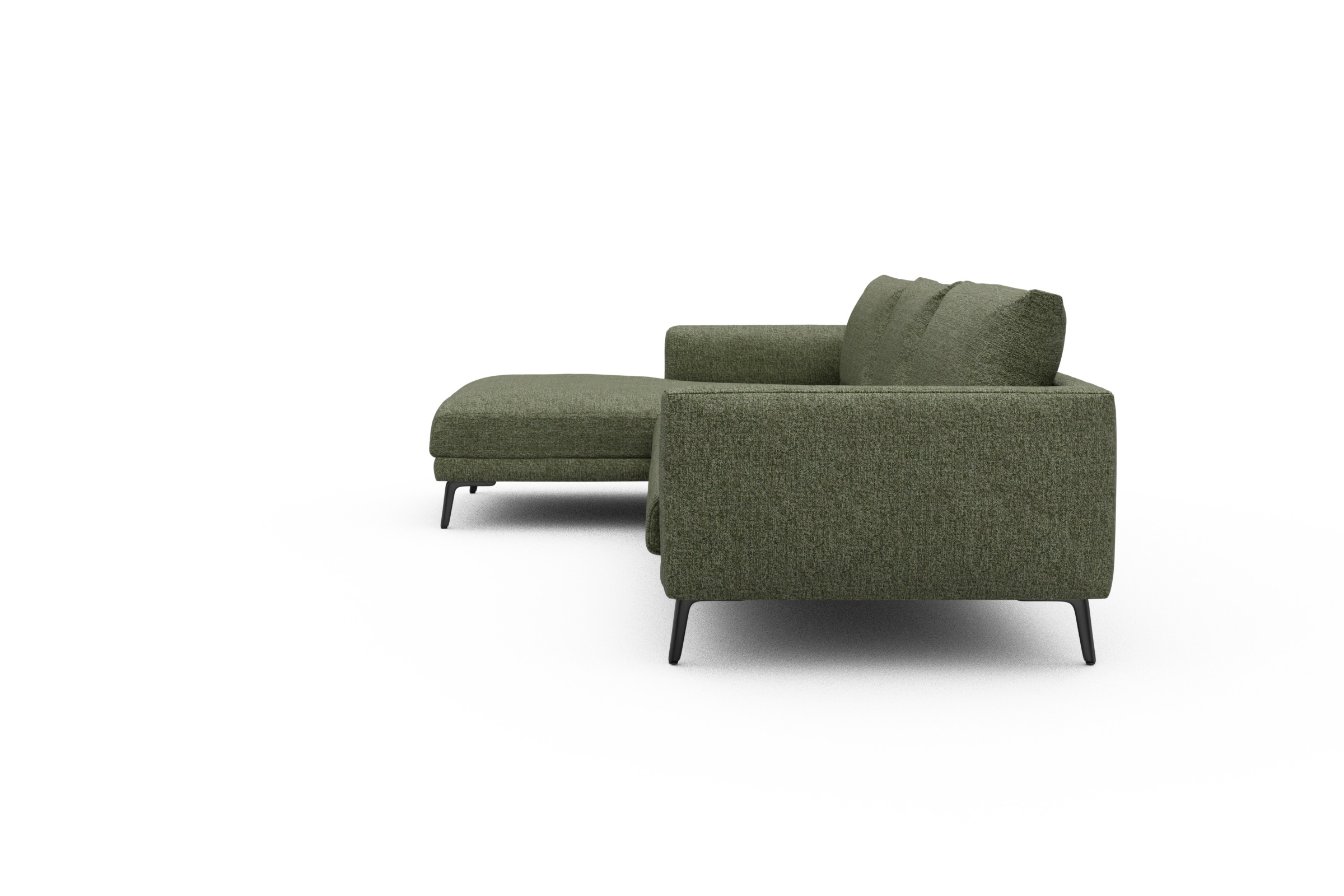 Ecksofa Karl Chaiselongue links mit 2,5-Sitzer Carreno-Vivid-Green