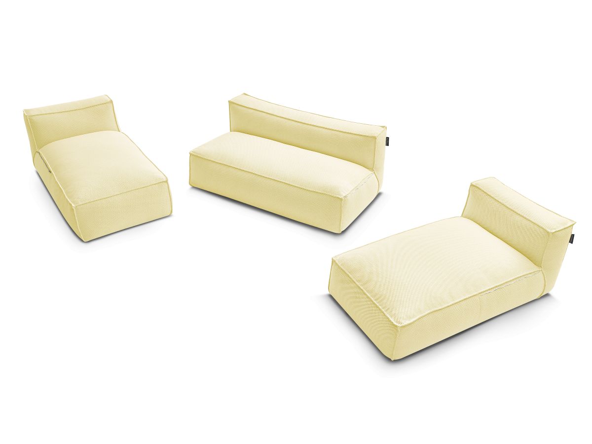 Bobochic Biarritz Gartensofa 4-Sitzer Melange-Stoff Gelb