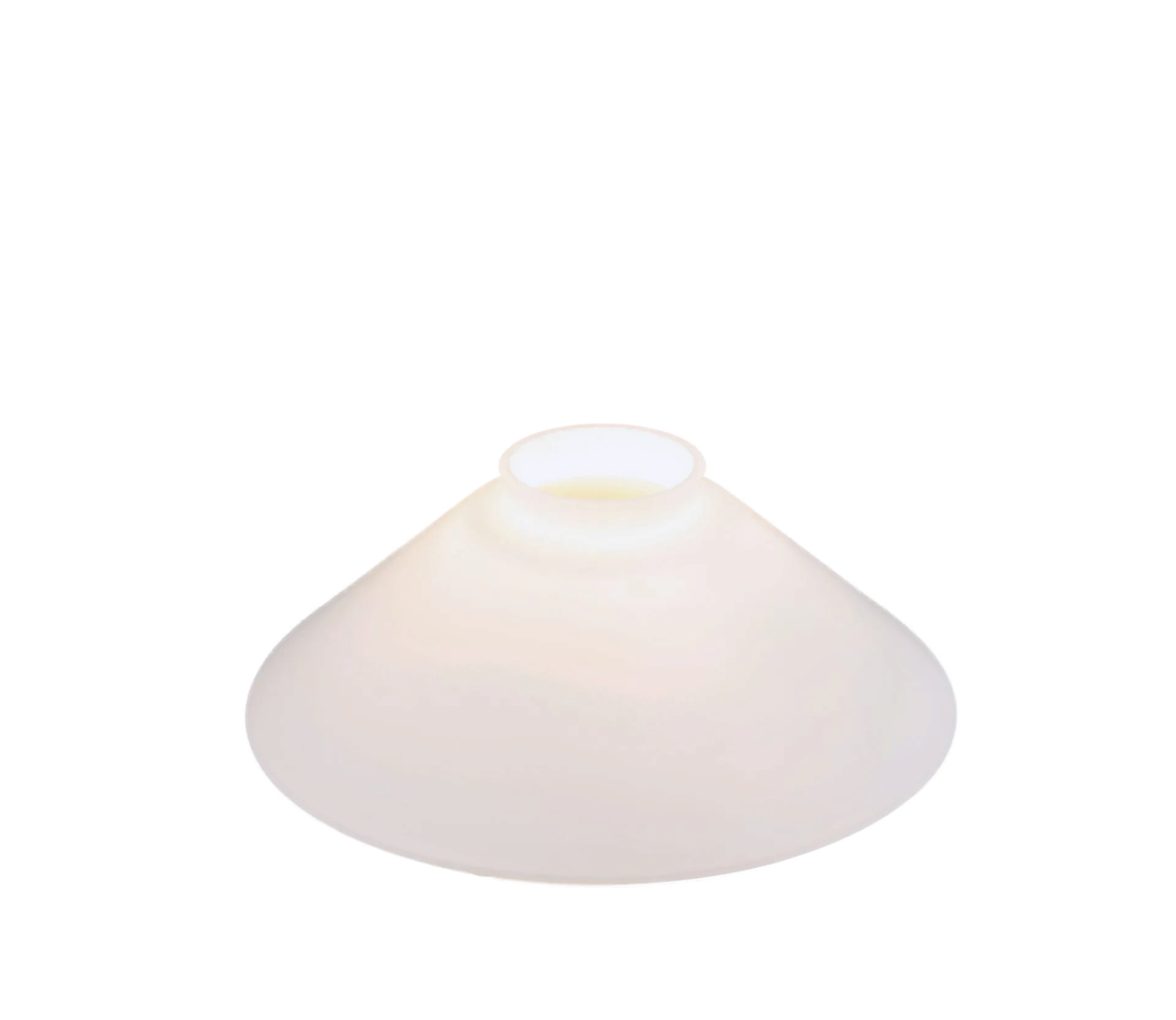Berliner Messinglampen Glasschirm Nr. 17 Kegelform, Opalglas weiß satiniert