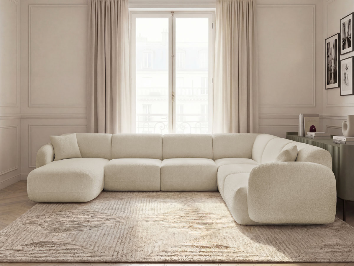Bobochic Anda Wohnlandschaft Chenille Beige Ecke rechts