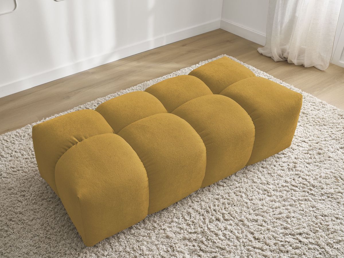 Bobochic Everest Pouf 140 × 70 cm Melange-Stoff Gelb