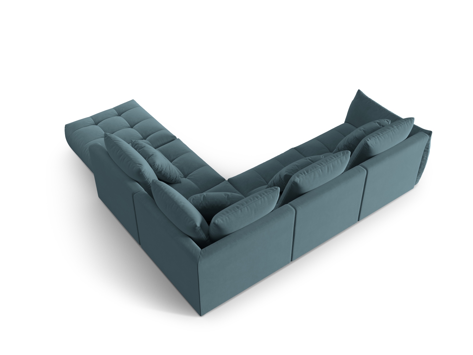 Micadoni Ecksofa Bloom 5-Sitzer Rechts Samt Pastellblau
