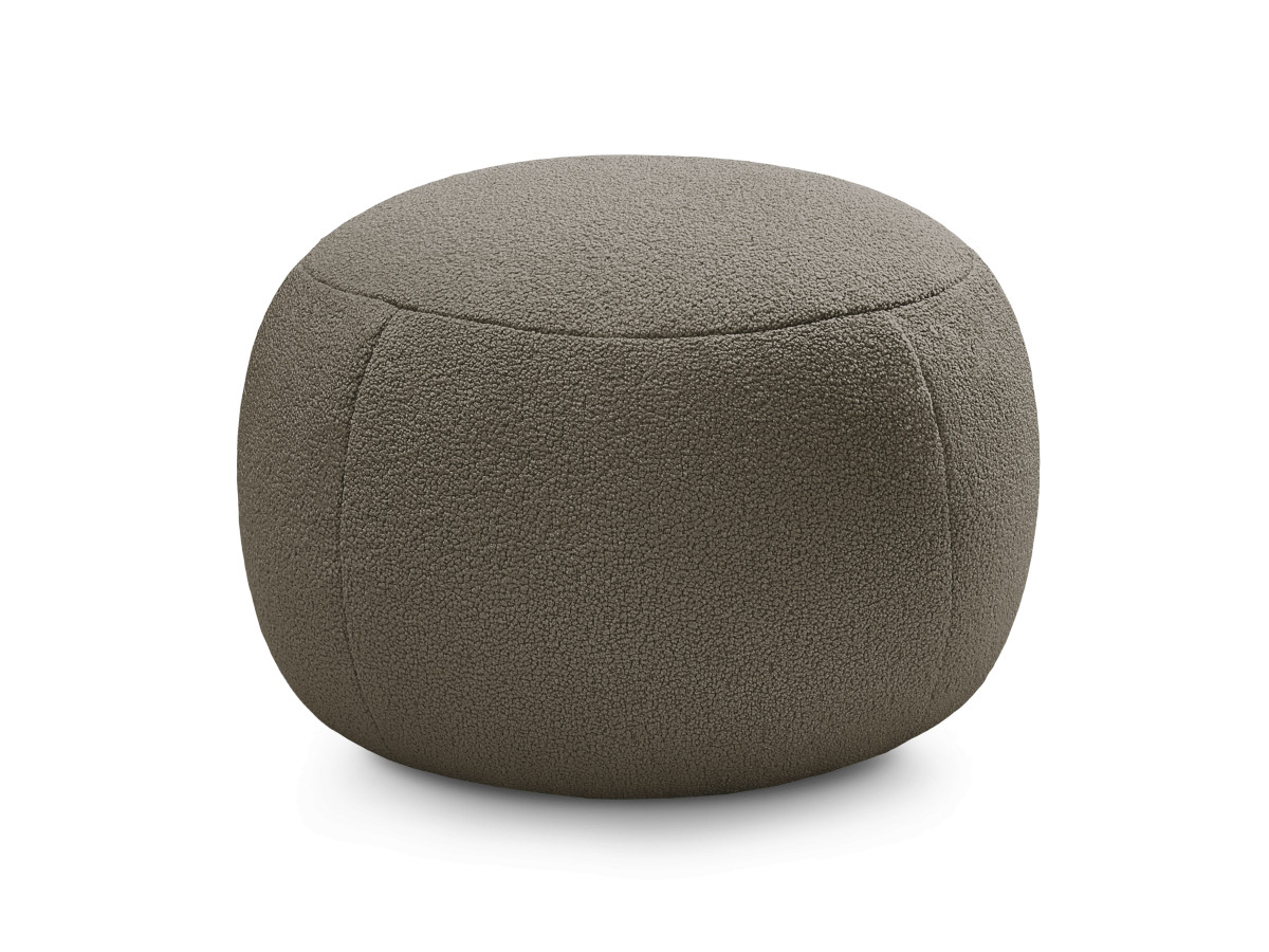 Bobochic Hayden Pouf, rund Bouclé-Stoff Braun, 60 cm