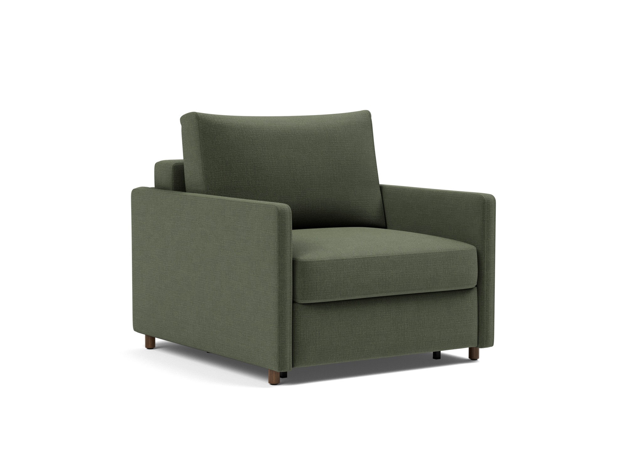 Schlafsessel Neah mit Slim-Armlehnen Chenille Esina 413-Olive-Green
