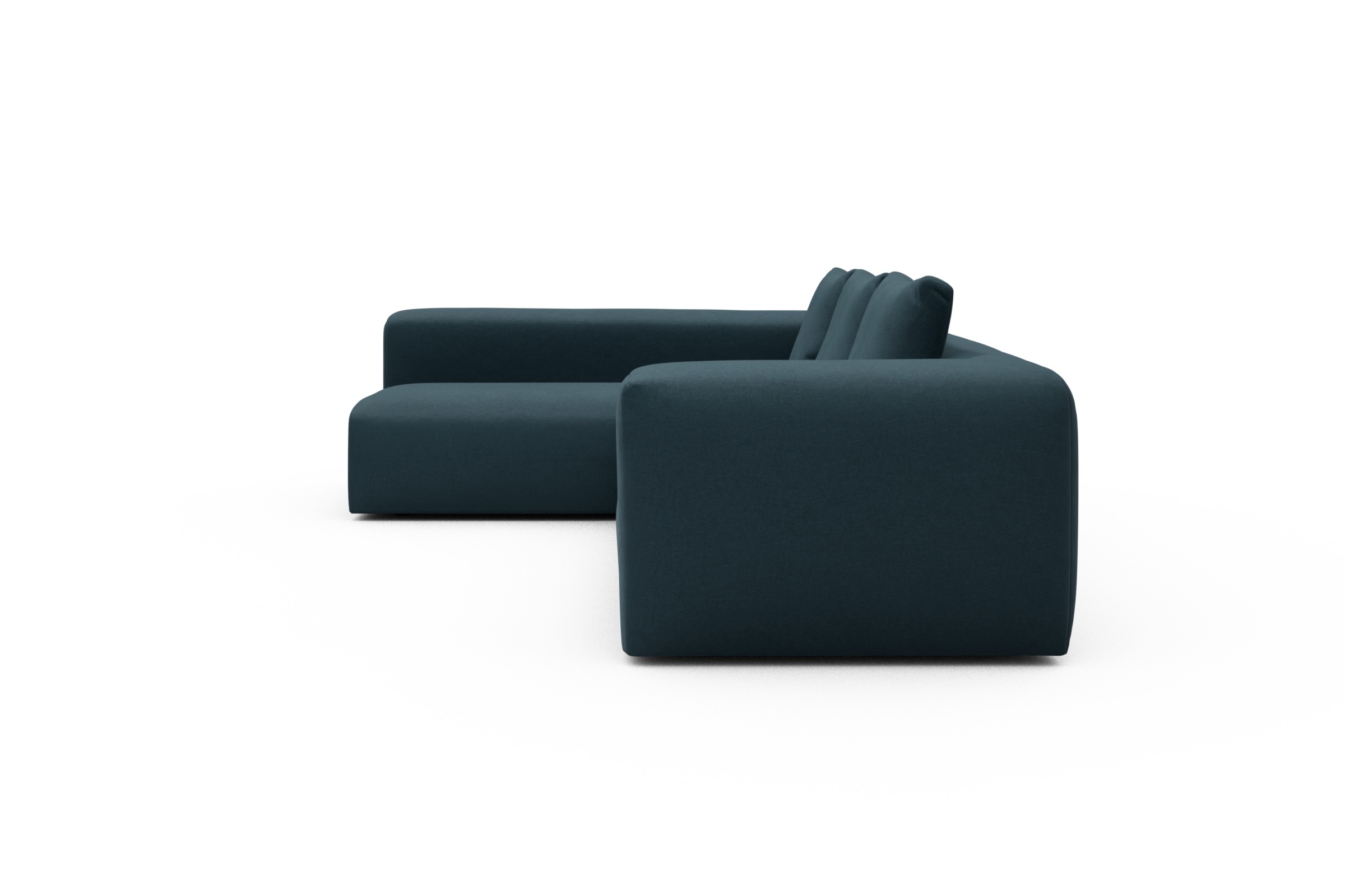 Ecksofa Fred 2x 2,5-Sitzer links offen Satya-Indigo