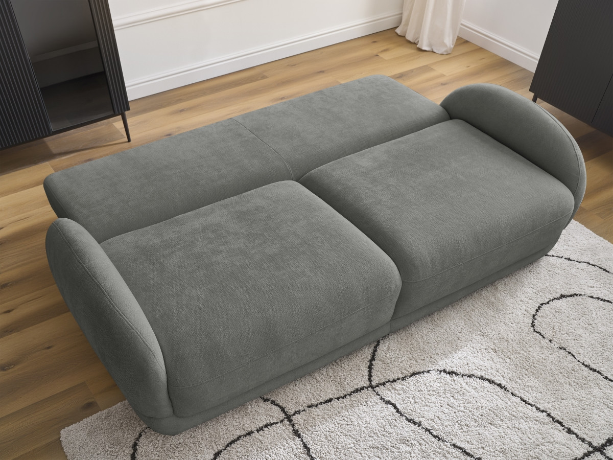 Bobochic Monica Schlafsofa 3-Sitzer mit Bettkasten Stoff Dunkelgrau