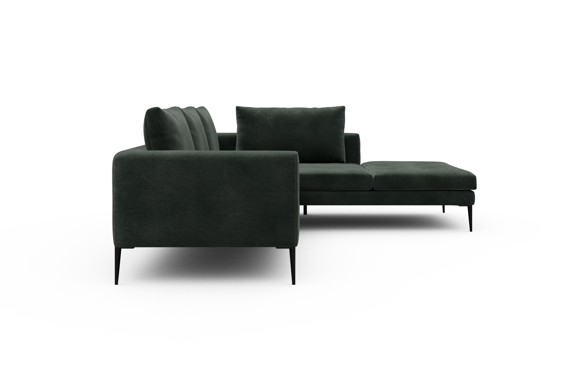 Ecksofa Paul Relax-Ecke rechts mit 2-Sitzer Smooth-Laurel-Green