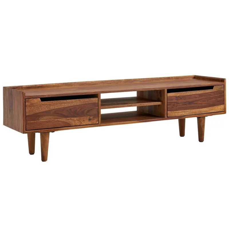 TV-Board Burgsvik Massivholz Dunkelbraun 145 × 35 × 43 cm