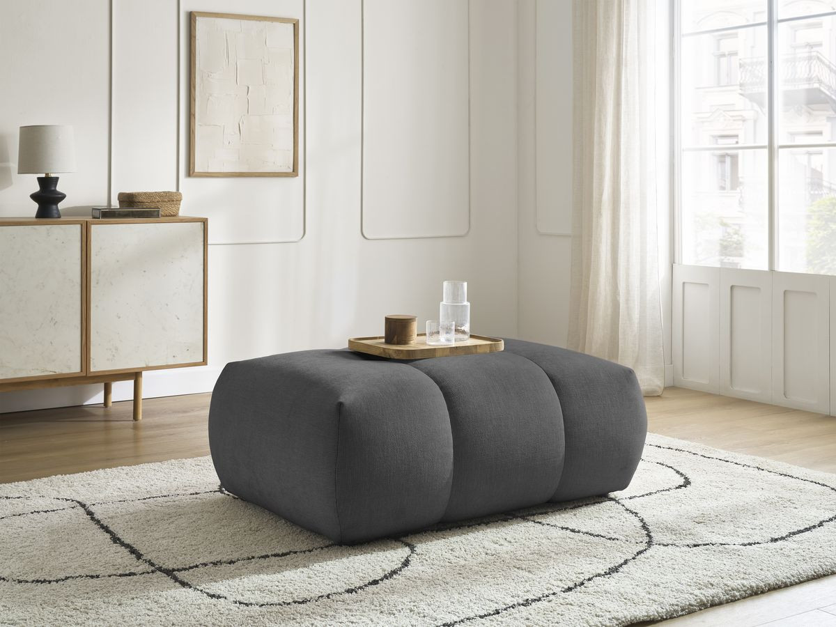 Bobochic Fuji Pouf Stoff Dunkelgrau
