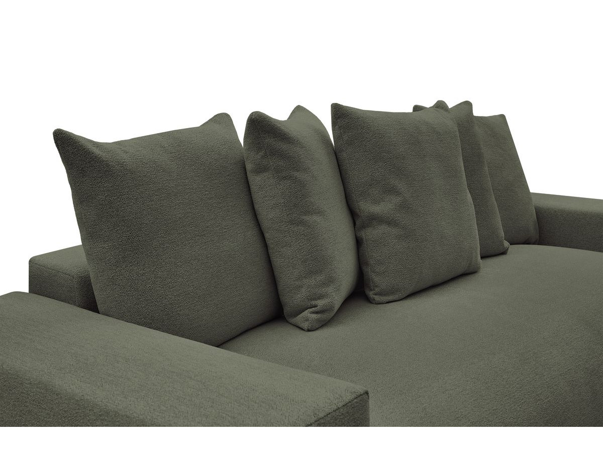 Bobochic Voltaire Schlafsofa 3-Sitzer mit Bettkasten Melange-Stoff Grün