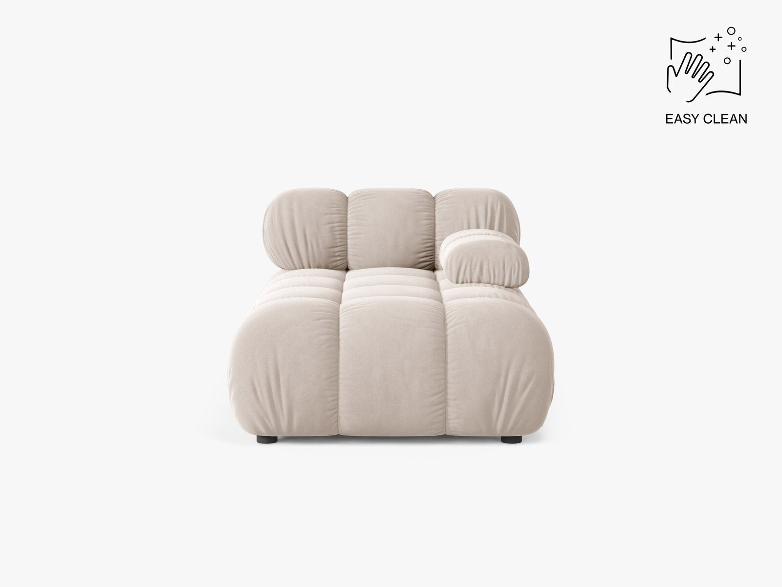 Micadoni Recamiere Bellis Rechts Samt Venus Helles Beige