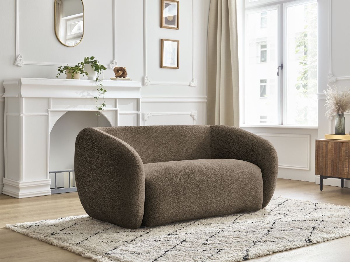 Bobochic Celine Sofa 2-Sitzer Strukturstoff Braun