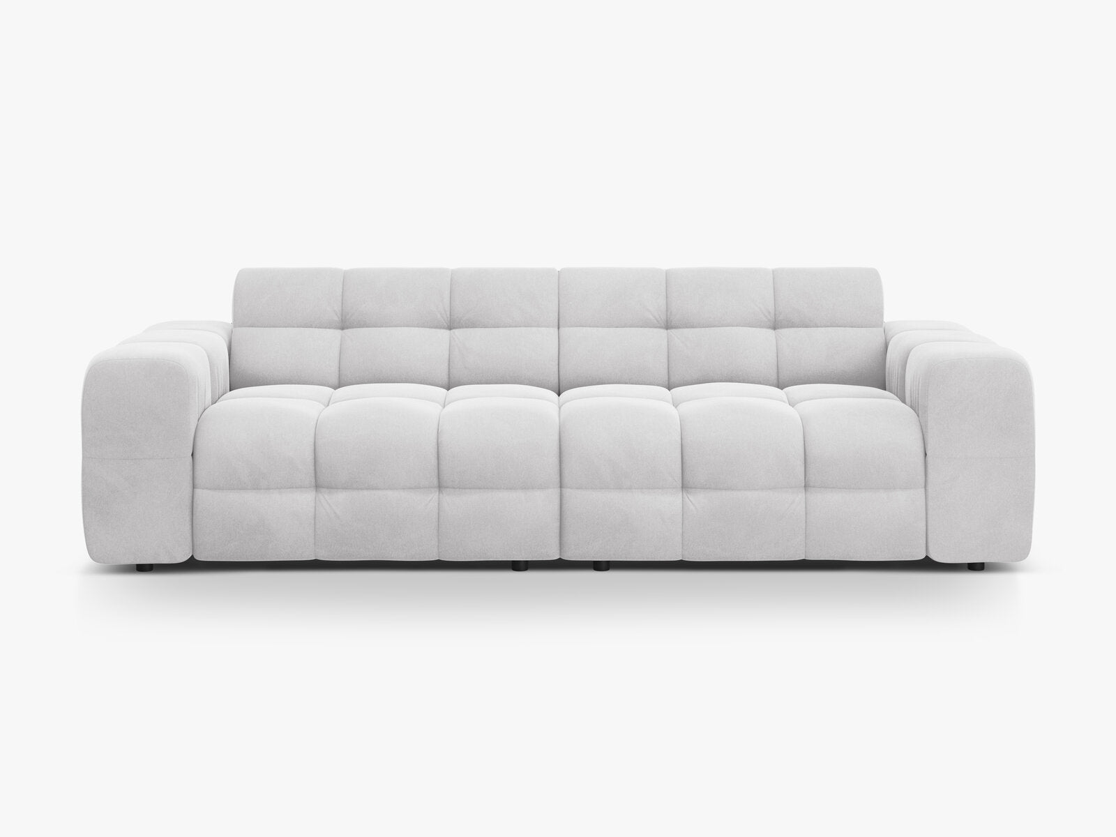 Micadoni Sofa Kendal 4-Sitzer Samt Magic Velvet Hellgrau