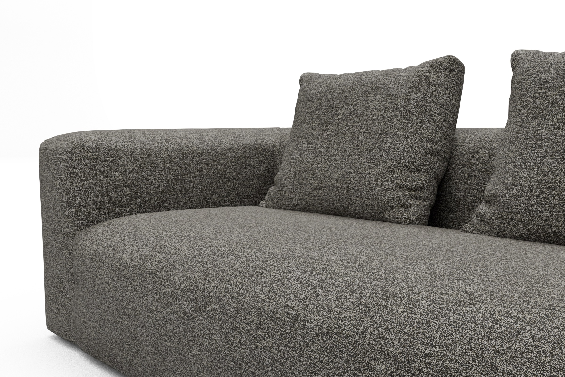 Wohnlandschaft Fred Chaiselongue rechts mit 2-Sitzer und lange Armlehne links Carreno-Sepie-Brown