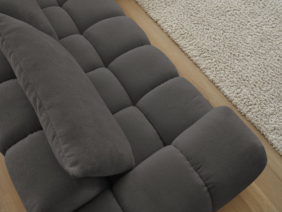 Bobochic Everest Ecksofa, 4 Kissen Strukturstoff Dunkelgrau Ecke rechts