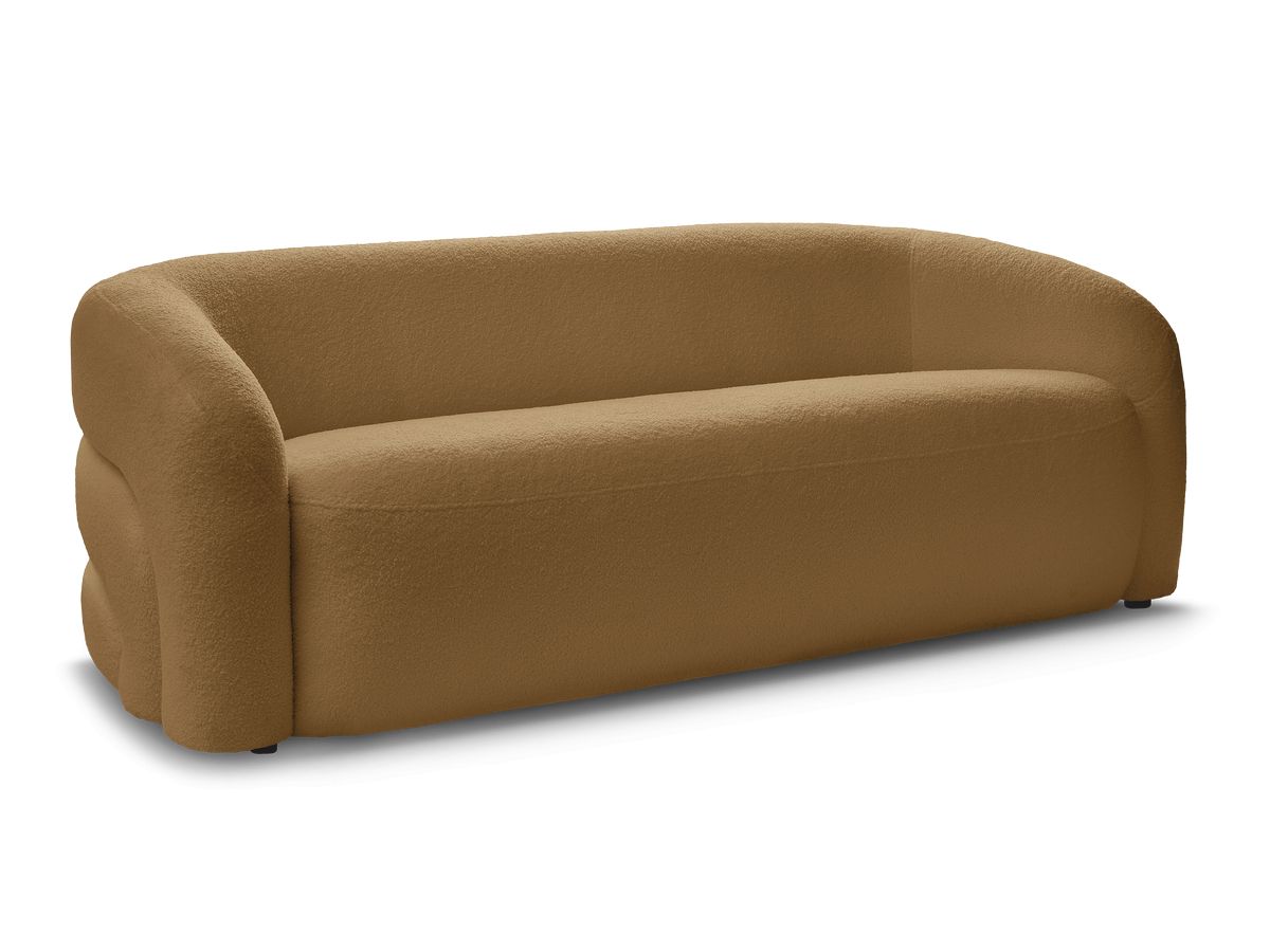 Bobochic Elina Sofa 3-Sitzer Bouclé-Stoff Gelb