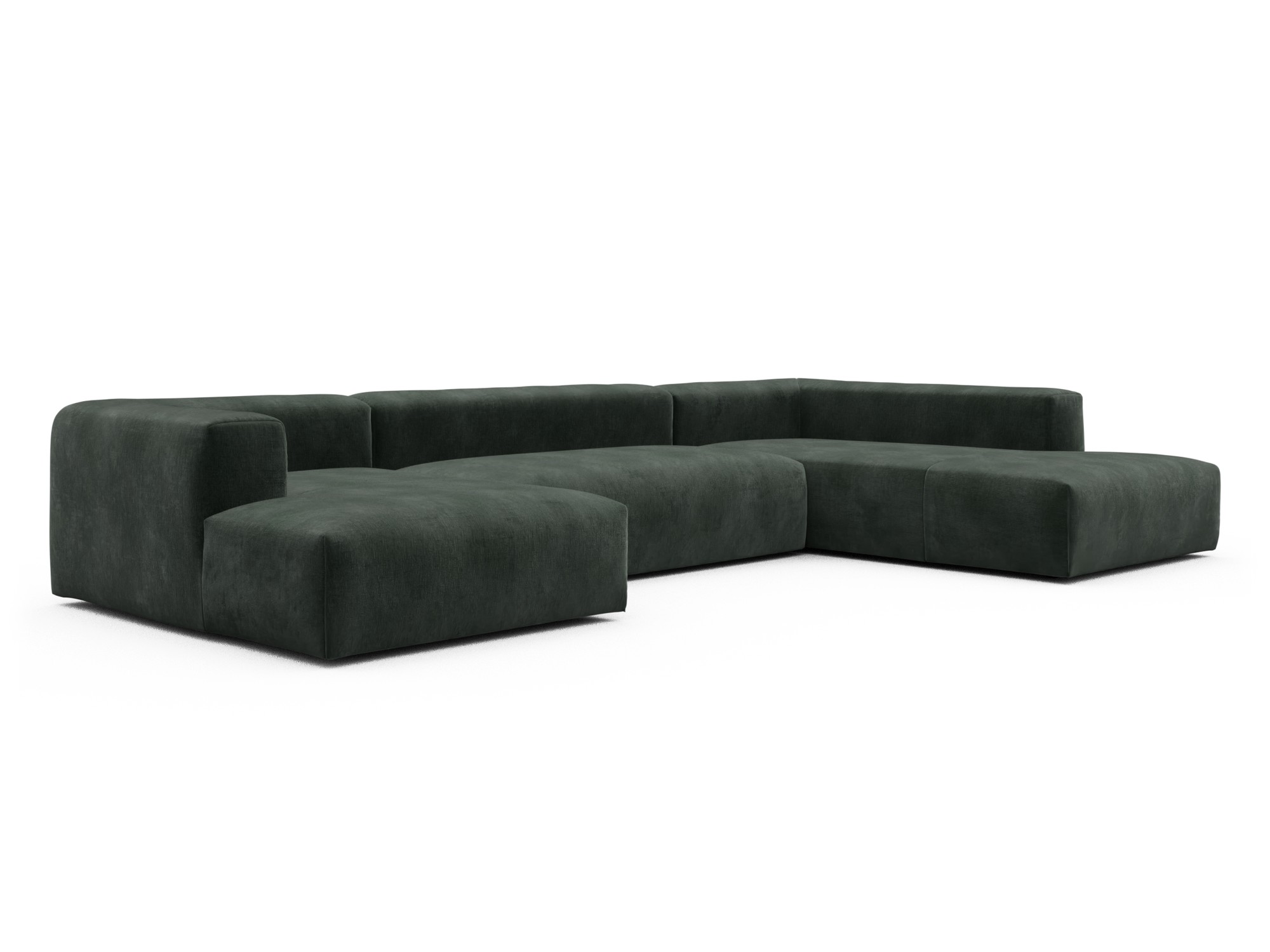 Skandi Home Wohnlandschaft Fred Relax-Ecke rechts mit 2-Sitzer und Chaiselongue links Smooth-Laurel-Green moebelfaktor