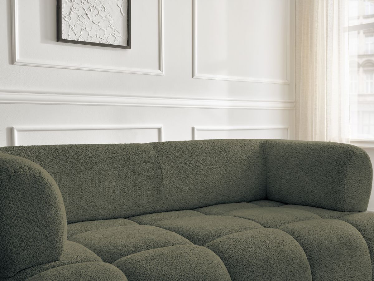 Bobochic Alya Sofa 2-Sitzer Bouclé-Stoff Grün