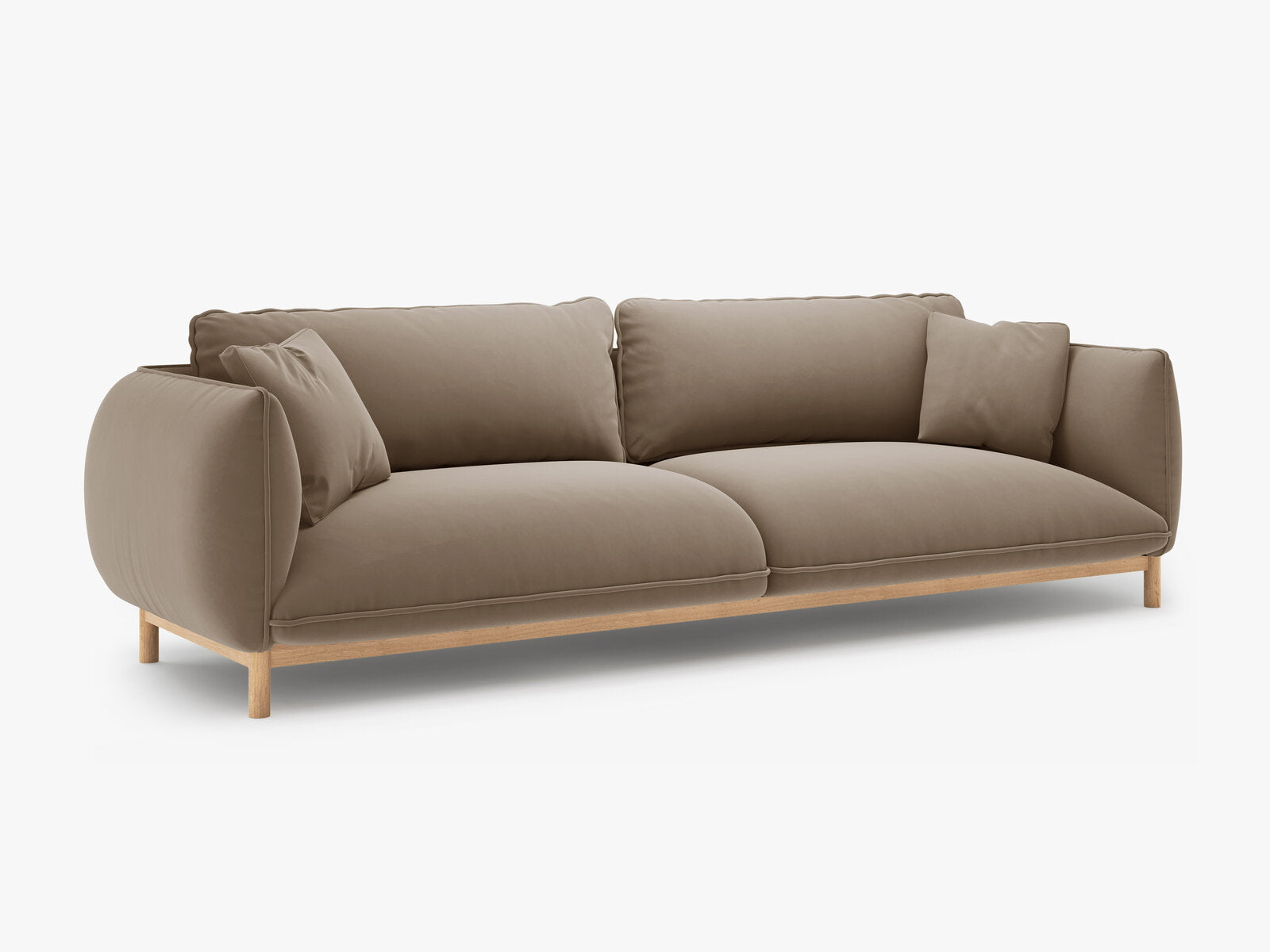 Micadoni Ada Sofa 4-Sitzer Samt Casino Hellbraun