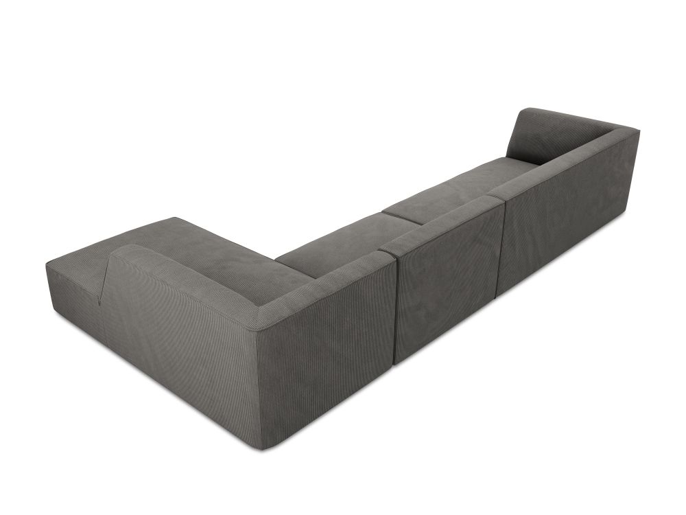 Cosmopolitan Design Ecksofa Siena 5-Sitzer Kord Scala Dunkelgrau Rechts