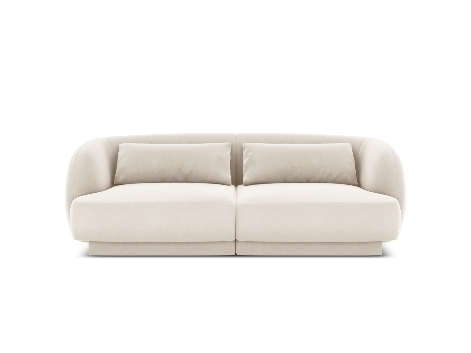Cosmopolitan Design Sofa Tulum 2-Sitzer Samt Bluvel Helles Beige