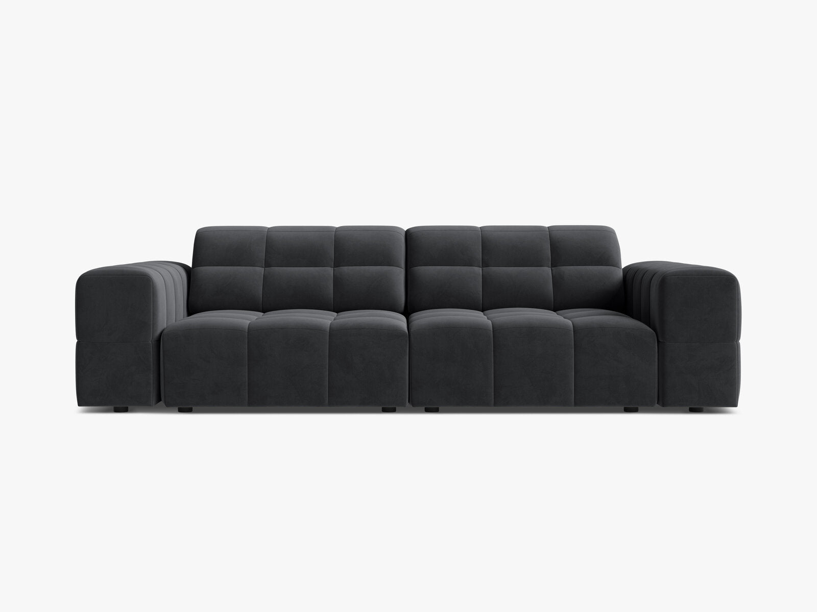 Micadoni Sofa Jennifer 3-Sitzer Samt Bluvel Grau