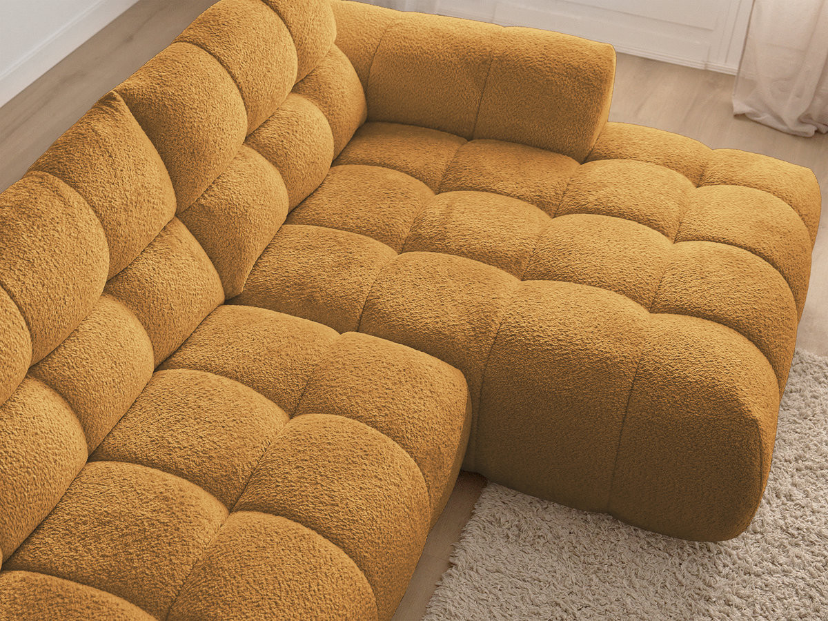Bobochic Jaya Ecksofa Chenille Gelb Ecke rechts