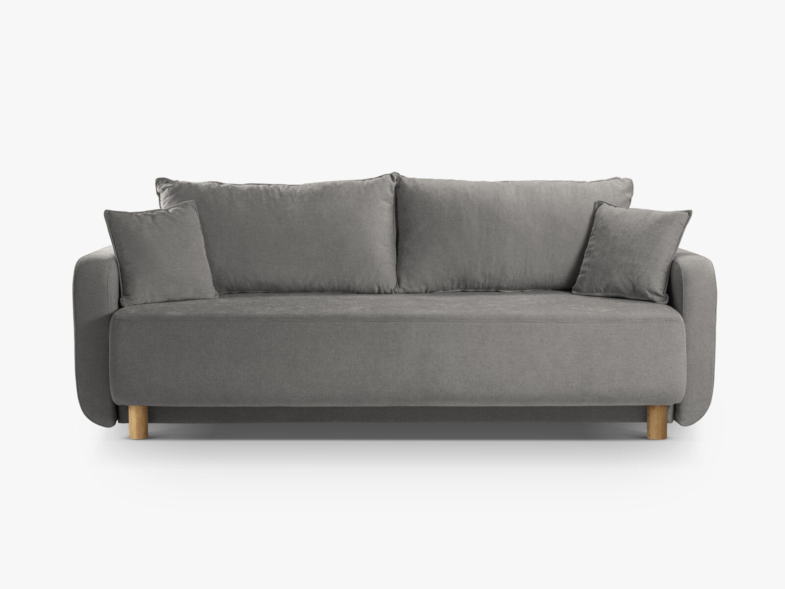Micadoni Sofa Elen 2 Rückenkissen 3-Sitzer mit Schlaffunktion Strukturierter Stoff Grau