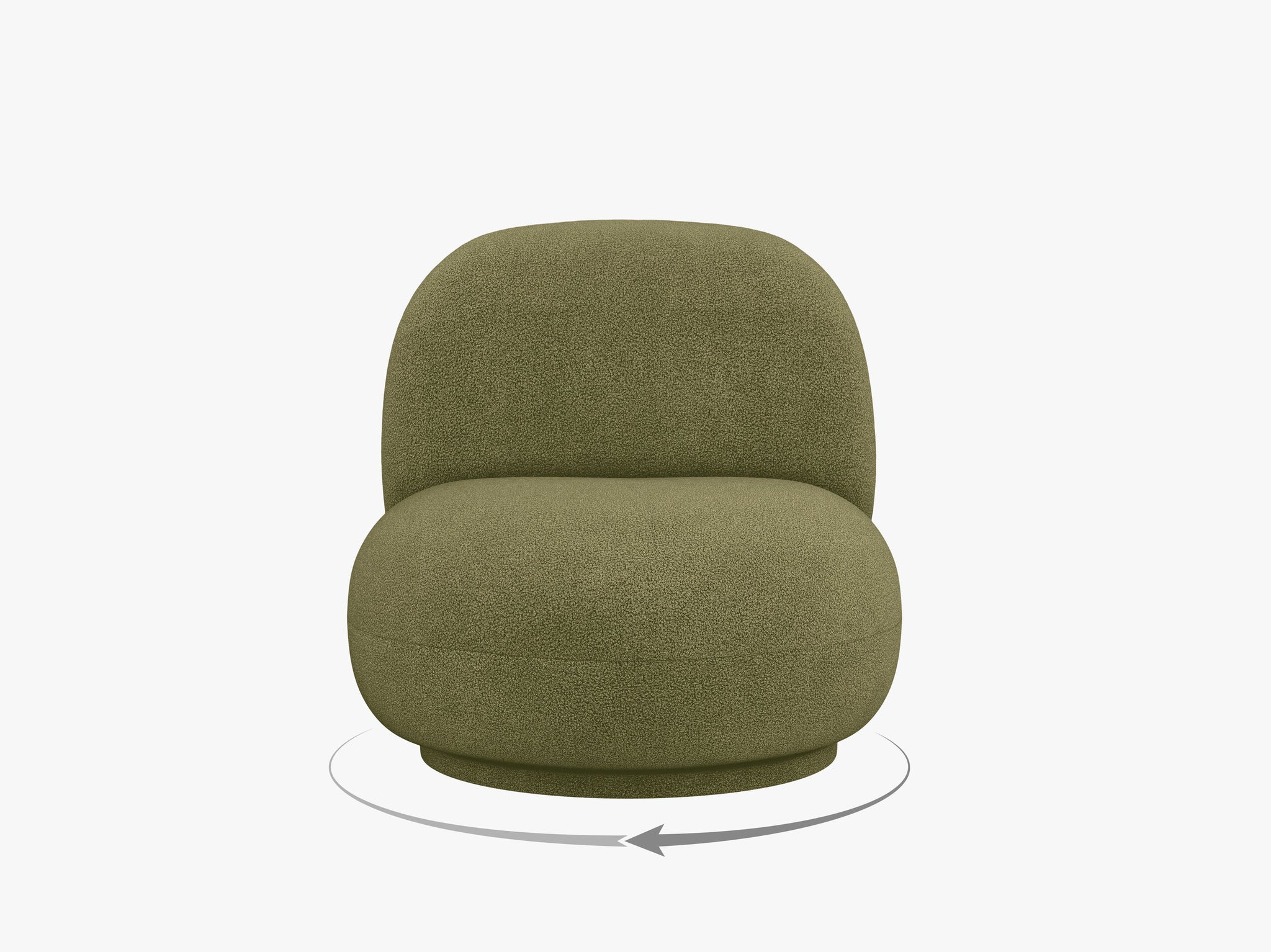 Micadoni Drehbarer Sessel Chuck Boucle Grün