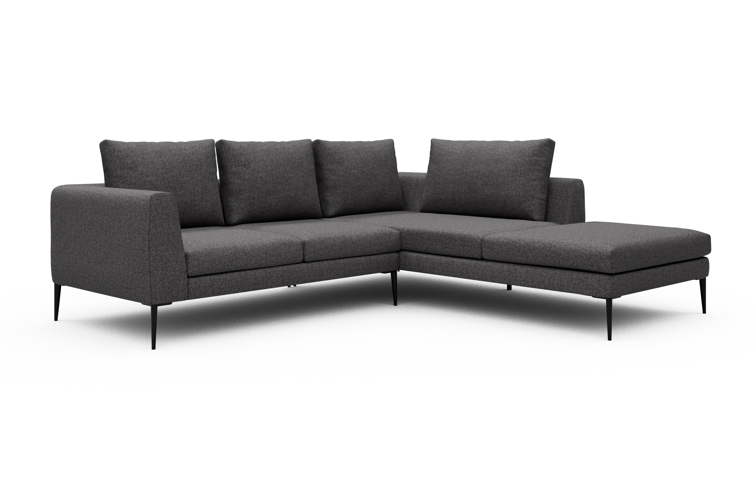 Ecksofa Paul Relax-Ecke rechts mit 2-Sitzer Sama-Antracite