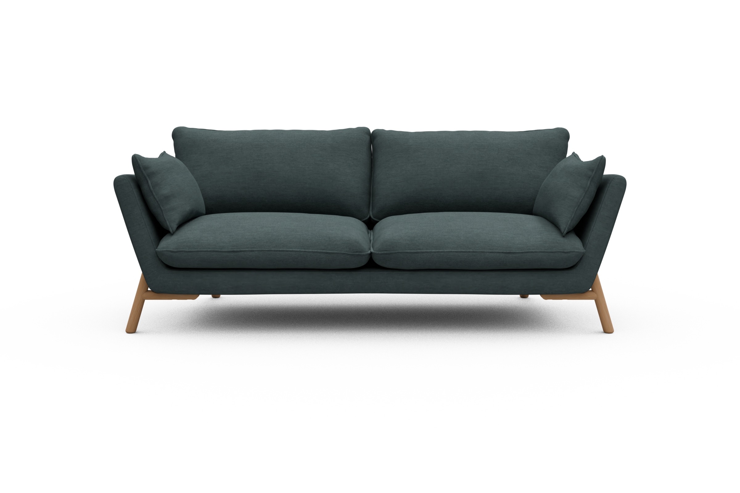 Skandi Home Sofa Emil 3-Sitzer Beinfarbe Eiche Natur Vivus-Blue moebelfaktor