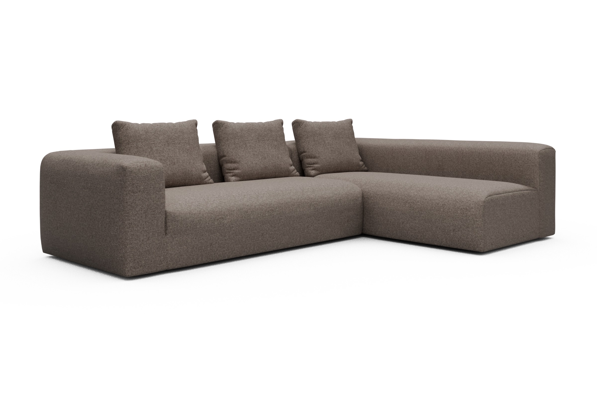 Ecksofa Fred 2x 2,5-Sitzer rechts offen Sama-Stone