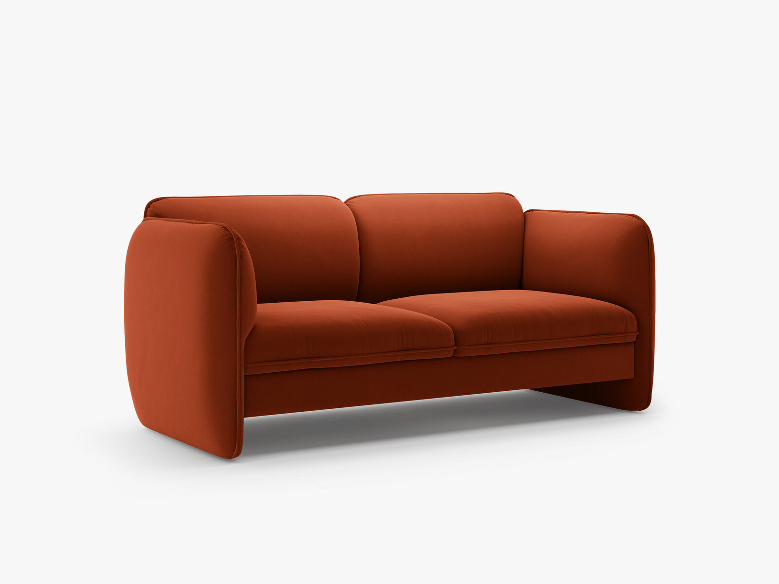 Micadoni Georgia Sofa 2-Sitzer Samt Magic Velvet Kastanienbraun